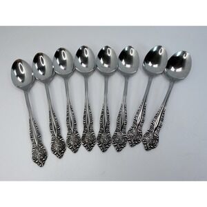 Stanley Roberts DYNASTY Stainless 5 Petal‎ Flower Set of 8 Teaspoons Japan